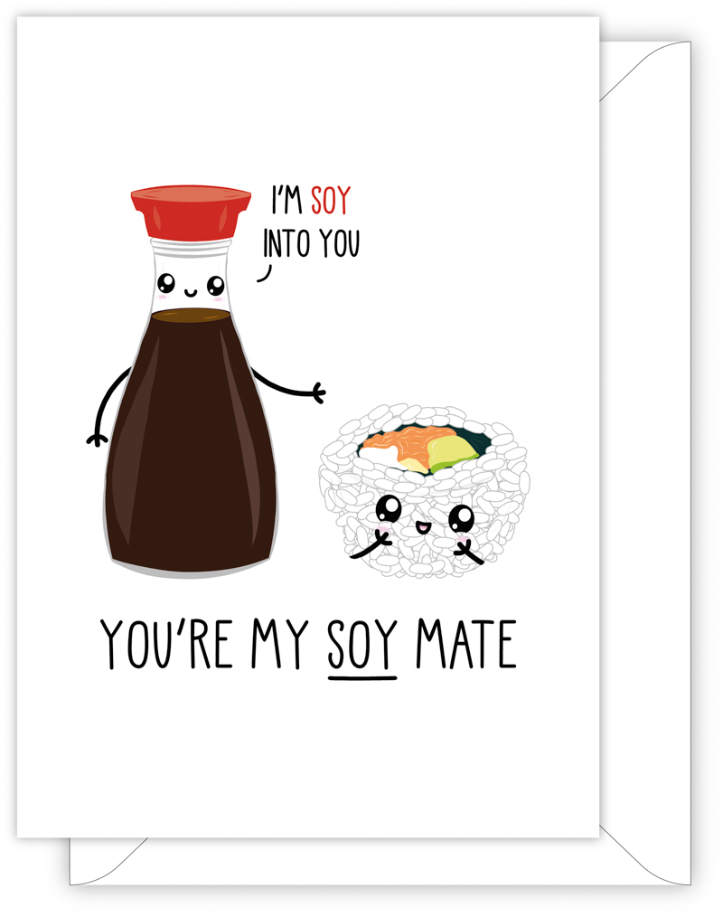 Sushi is my Valentine funny saying with cute sushi illustration